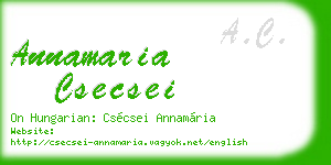 annamaria csecsei business card
